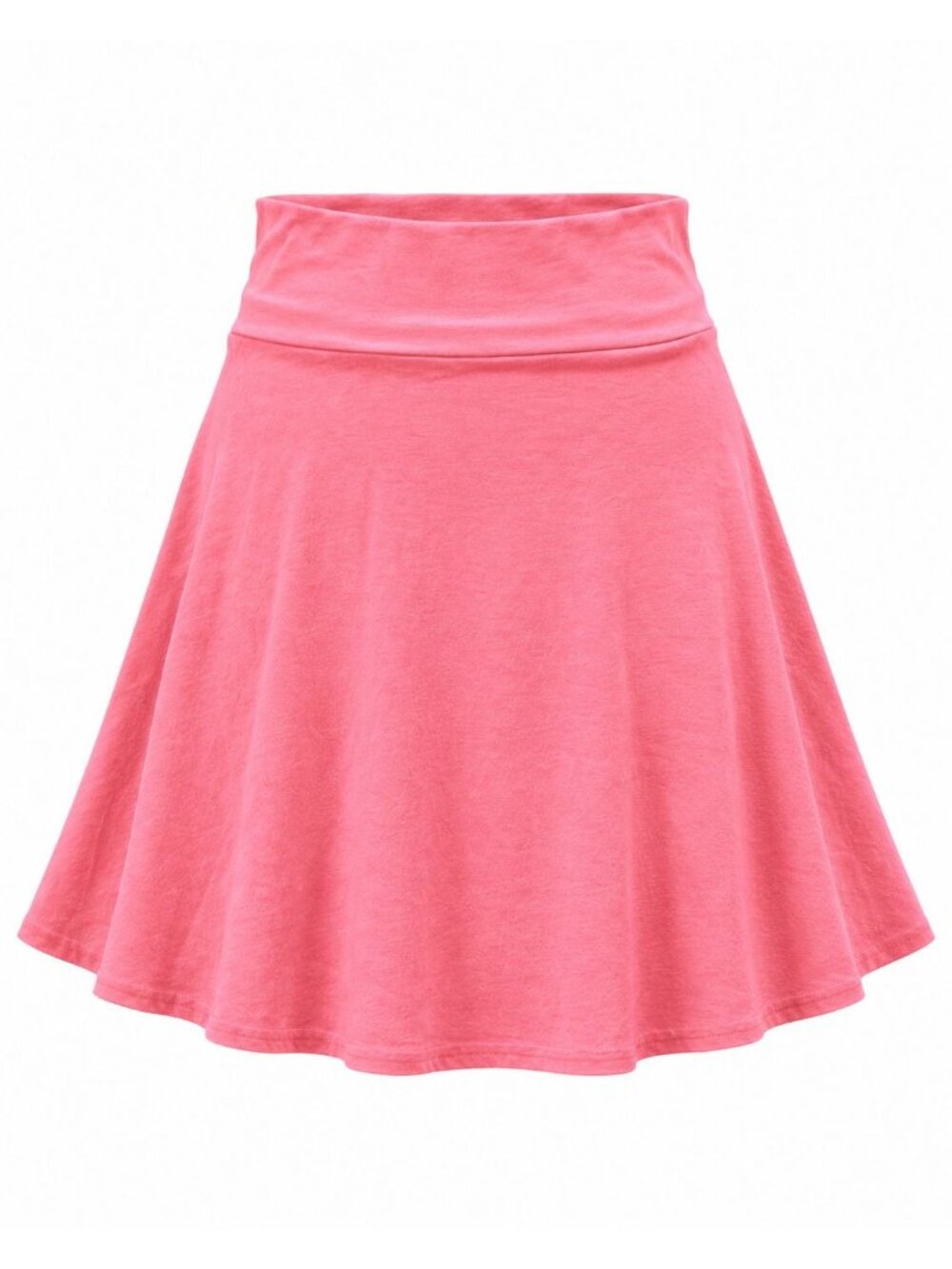 LuLaRoe XS Coral Pink Azure A Line Skirt Fold Over Waist Cotton Blend Stretch